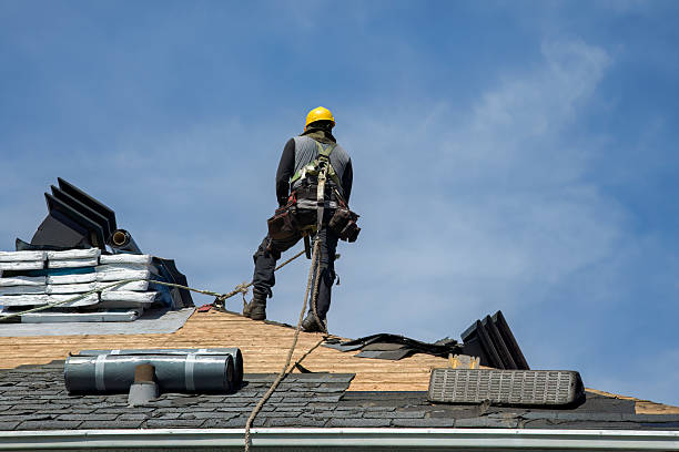 Professional Gutter Installation technician working in Acushnet, MA